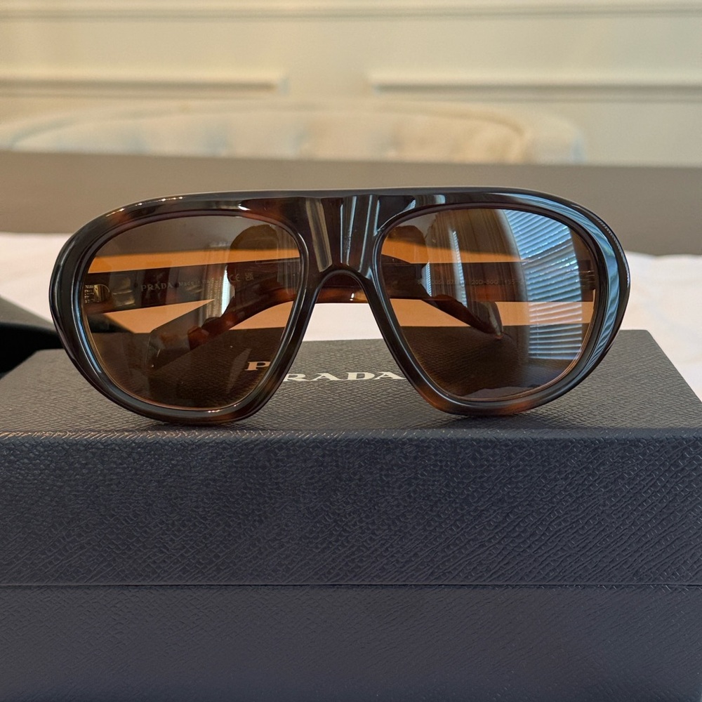 Prada Brown Tortoiseshell Aviator Sunglasses